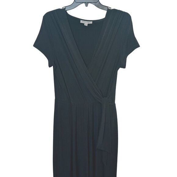 2/$25 Shelby Palmer M Black Wrap Midi Wide Leg Romper - Picture 1 of 12